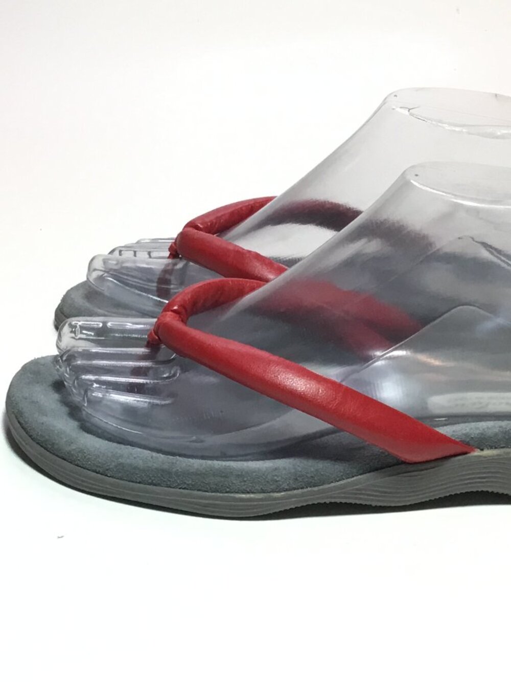 Vintage Famolare Red Thong Sandal EUC Leather Rubber Sole Size 7M Made In Italy!